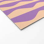 Retro Wavy Lines Pattern in Purple & Peach Welcome Mat Gallery Image 2