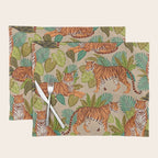Jungle Tigers In Sand Brown Placemat Gallery Image 1