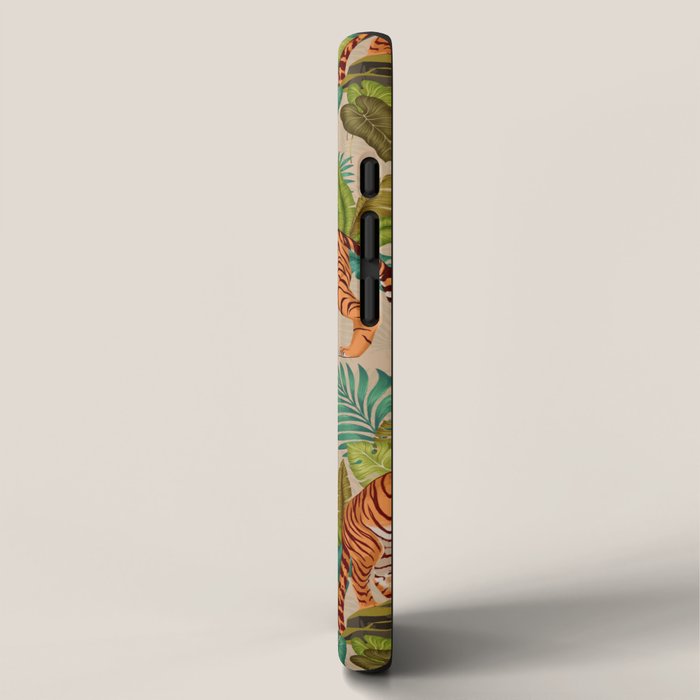 Jungle Tigers In Sand Brown iPhone Case Gallery Image 2