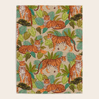 Jungle Tigers In Sand Brown Poster Gallery Image 4