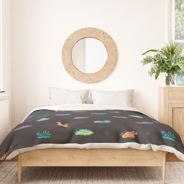 Sea slug - black Duvet Cover Gallery Image 3