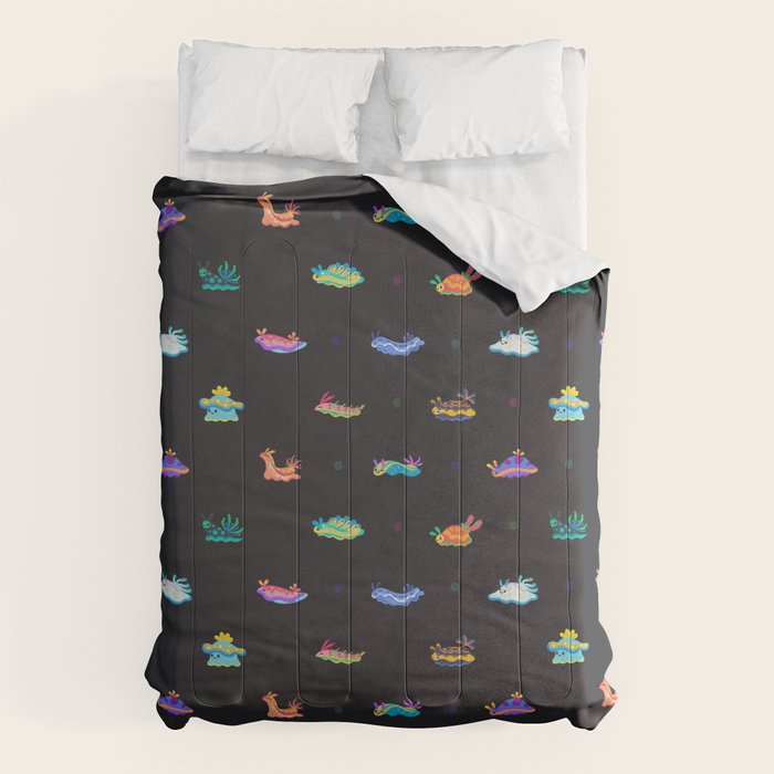 Sea slug - black Comforter Gallery Image 6
