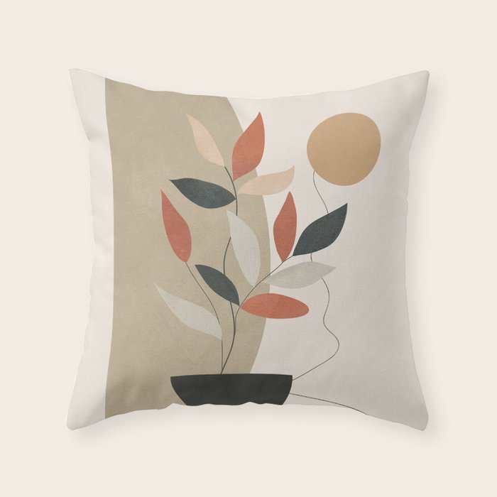 Line Through Abstractions 01 Throw Pillow Gallery Image 1