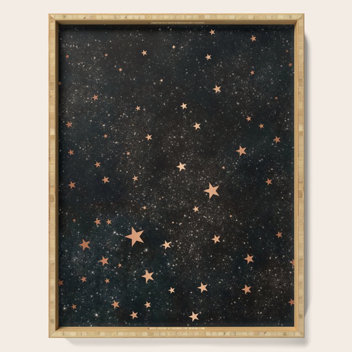 Starry winter night  Serving Tray Gallery Image 1
