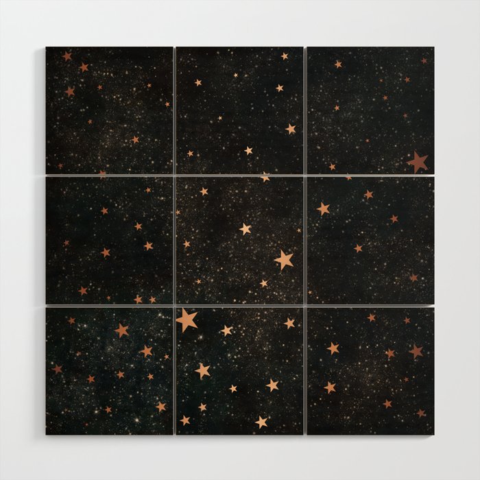 Starry winter night  Wood Wall Art Gallery Image 1