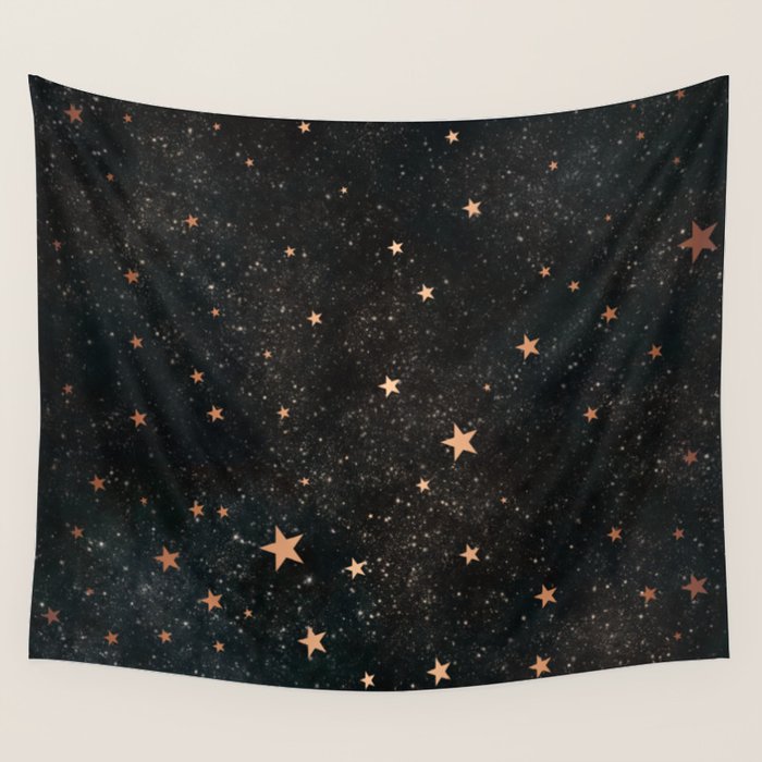 Starry winter night  Wall Tapestry Gallery Image 1