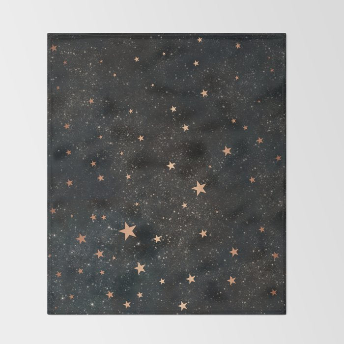 Starry winter night  Throw Blanket Gallery Image 2