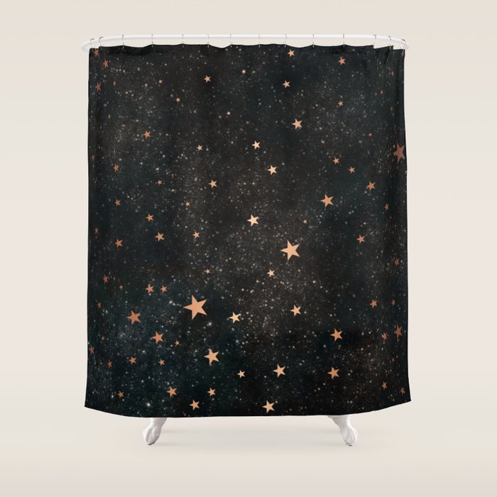 Starry winter night  Shower Curtain Gallery Image 1