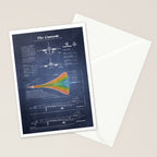 Concorde Supersonic Airliner Blueprint (dark blue) Stationery Card Gallery Image 2