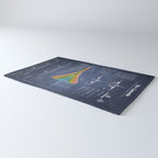 Concorde Supersonic Airliner Blueprint (dark blue) Rug Gallery Image 3