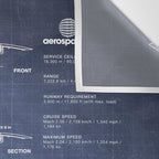 Concorde Supersonic Airliner Blueprint (dark blue) Wall Tapestry Gallery Image 3