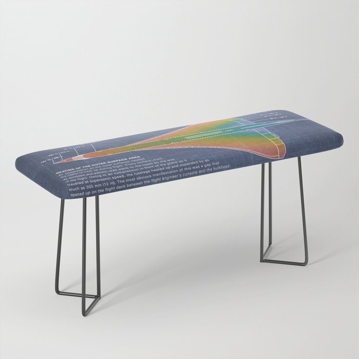 Concorde Supersonic Airliner Blueprint (dark blue) Bench Gallery Image 1