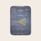 Concorde Supersonic Airliner Blueprint (dark blue) Bath Mat Gallery Image 1