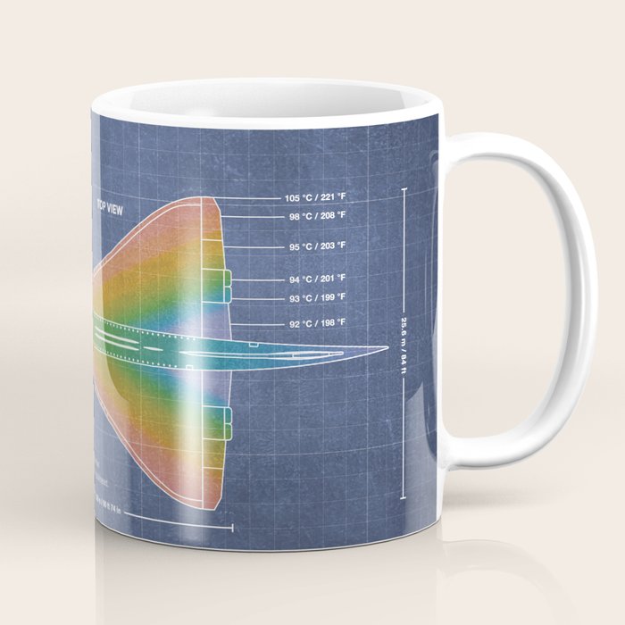 Concorde Supersonic Airliner Blueprint (dark blue) Coffee Mug Gallery Image 1