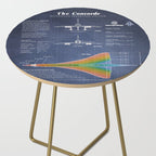 Concorde Supersonic Airliner Blueprint (dark blue) Side Table Gallery Image 2