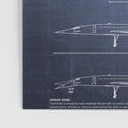 Concorde Supersonic Airliner Blueprint (dark blue) Poster Gallery Image 3