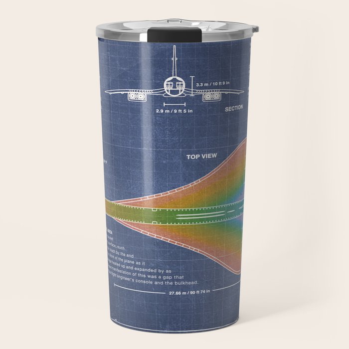 Concorde Supersonic Airliner Blueprint (dark blue) Travel Mug Gallery Image 1