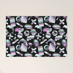 Trendy holographic y2k sticker pattern Welcome Mat Gallery Image 1