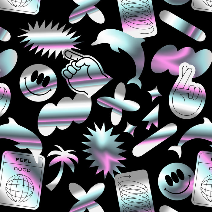 Trendy holographic y2k sticker pattern Coffee Mug Gallery Image 2