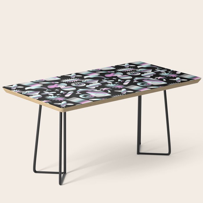 Trendy holographic y2k sticker pattern Coffee Table Gallery Image 1