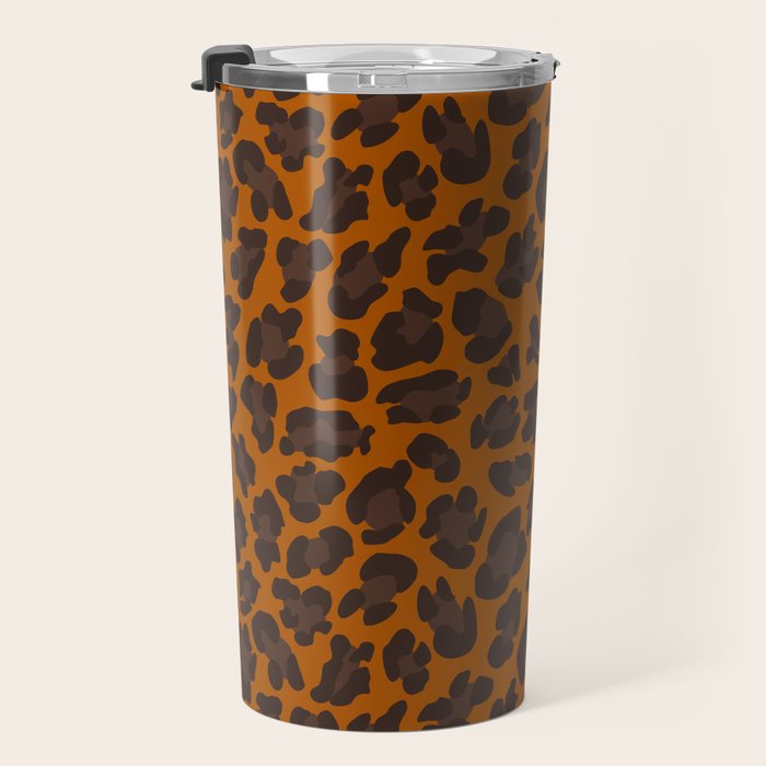 Classic Leopard Print Pattern Travel Mug Gallery Image 3