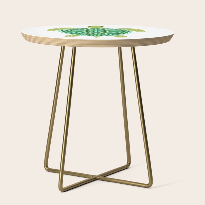 Sea Turtle - Green Palette Side Table Gallery Image 1