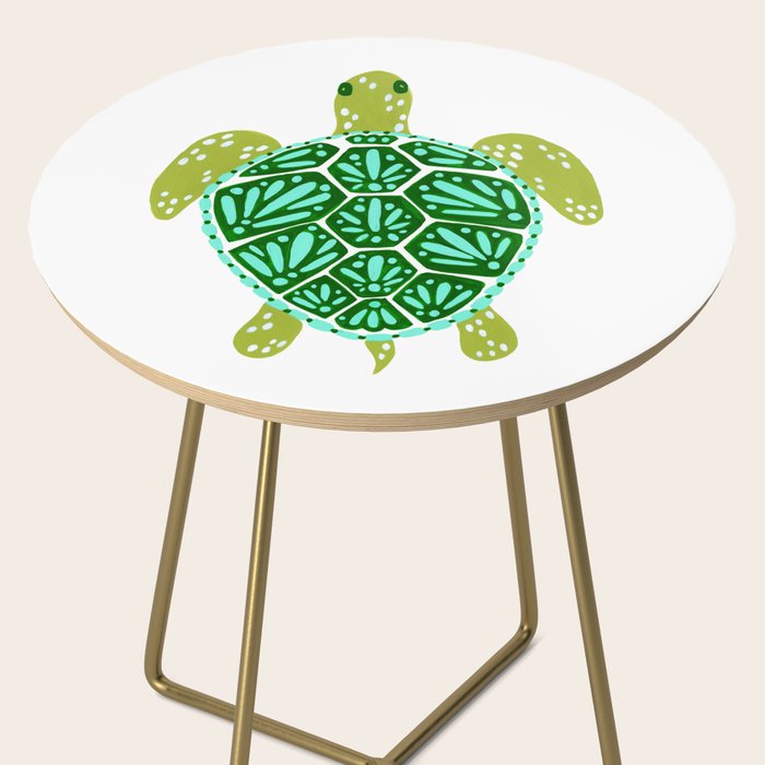 Sea Turtle - Green Palette Side Table Gallery Image 2