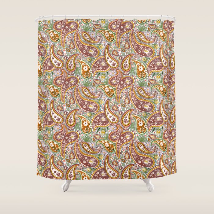 Rustic Paisley Delight Shower Curtain Gallery Image 1