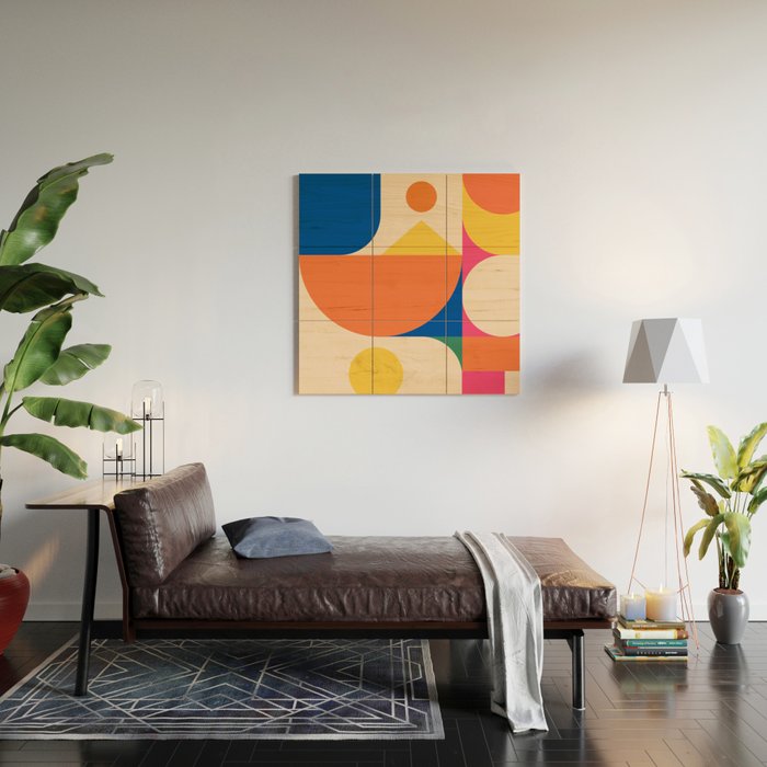 Geometric Shapes 225 Wood Wall Art Gallery Image 2