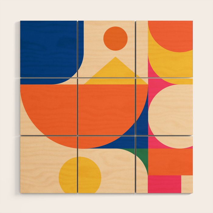 Geometric Shapes 225 Wood Wall Art Gallery Image 1