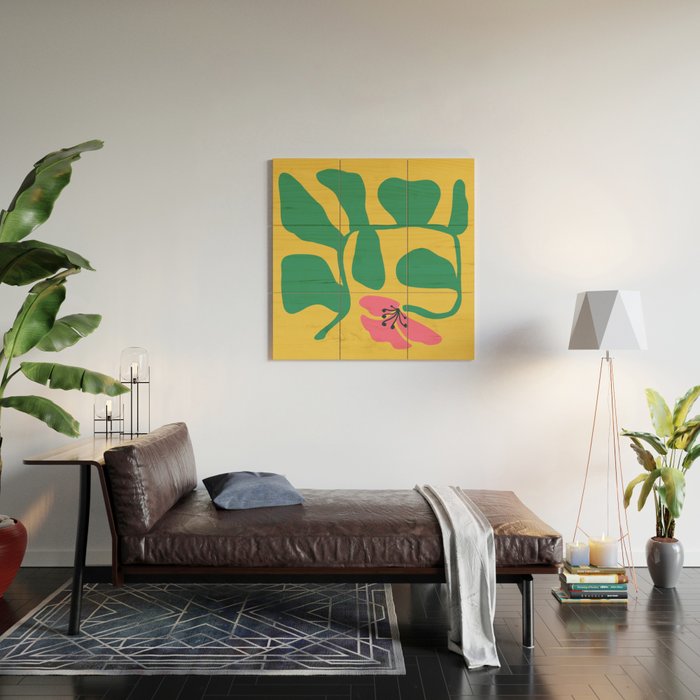 Midcentury Hibiscus 2 Wood Wall Art Gallery Image 2