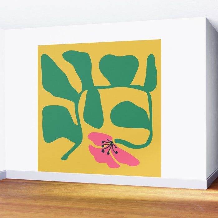 Midcentury Hibiscus 2 Wall Mural Gallery Image 2