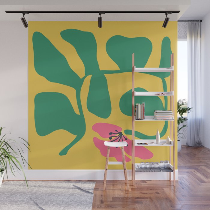 Midcentury Hibiscus 2 Wall Mural Gallery Image 1