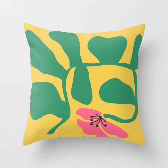 Midcentury Hibiscus 2 Throw Pillow Gallery Image 6
