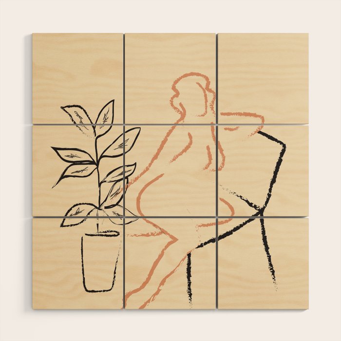 Nude Line Wood Wall Art Gallery Image 1