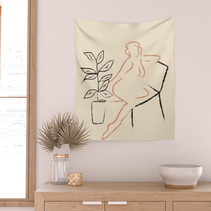Nude Line Wall Tapestry Gallery Image 2