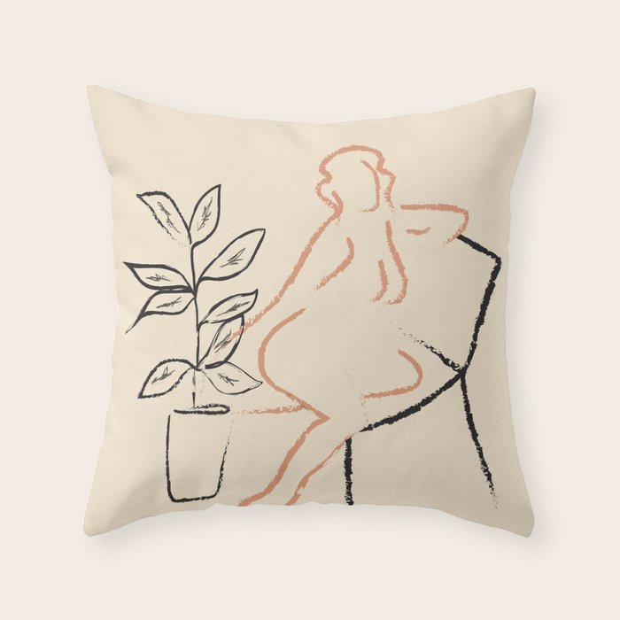 Nude Line Throw Pillow Gallery Image 6
