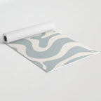 Liquid Swirl Retro Abstract Pattern in Light Blue-Gray and Cream Yoga Mat Gallery Image 2