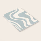 Liquid Swirl Retro Abstract Pattern in Light Blue-Gray and Cream Notebook Gallery Image 3