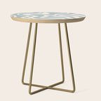 Liquid Swirl Retro Abstract Pattern in Light Blue-Gray and Cream Side Table Gallery Image 1