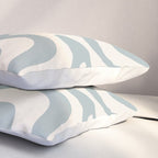 Liquid Swirl Retro Abstract Pattern in Light Blue-Gray and Cream Pillow Sham Gallery Image 3