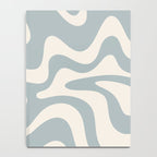 Liquid Swirl Retro Abstract Pattern in Light Blue-Gray and Cream Notebook Gallery Image 4