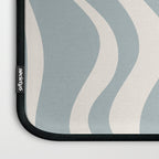 Liquid Swirl Retro Abstract Pattern in Light Blue-Gray and Cream Laptop Sleeve Gallery Image 3