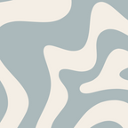 Liquid Swirl Retro Abstract Pattern in Light Blue-Gray and Cream Coffee Mug Gallery Image 2