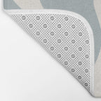 Liquid Swirl Retro Abstract Pattern in Light Blue-Gray and Cream Bath Mat Gallery Image 2