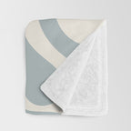 Liquid Swirl Retro Abstract Pattern in Light Blue-Gray and Cream Throw Blanket Gallery Image 3
