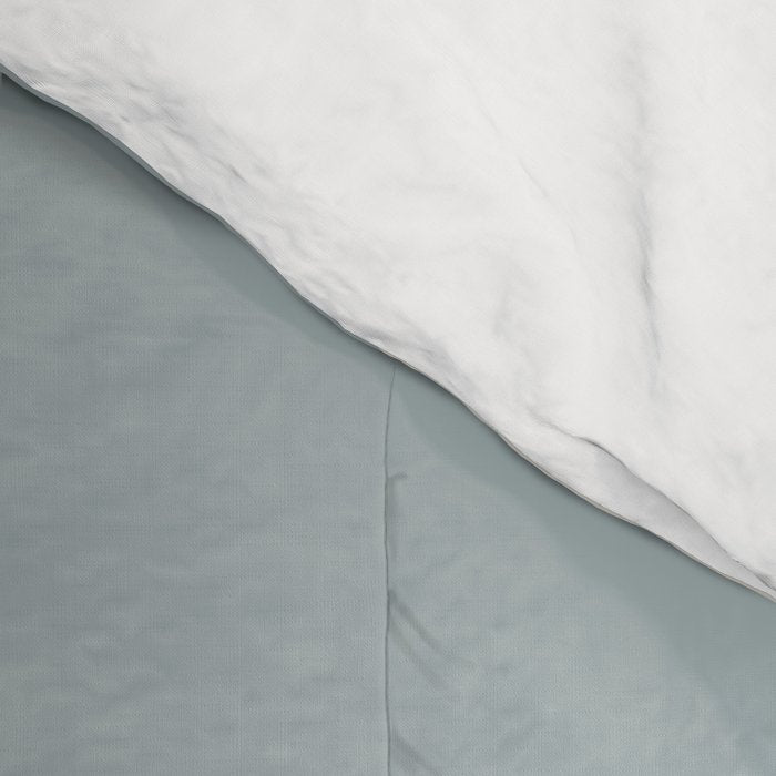 Liquid Swirl Retro Abstract Pattern in Light Blue-Gray and Cream Comforter Gallery Image 4