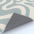 Liquid Swirl Retro Abstract Pattern in Light Blue-Gray and Cream Rug Gallery Image 4