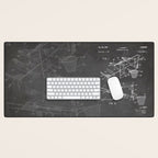 Basketball Patent - Basketball Player Coach Team Art - Black Chalkboard Desk Mat Gallery Image 1