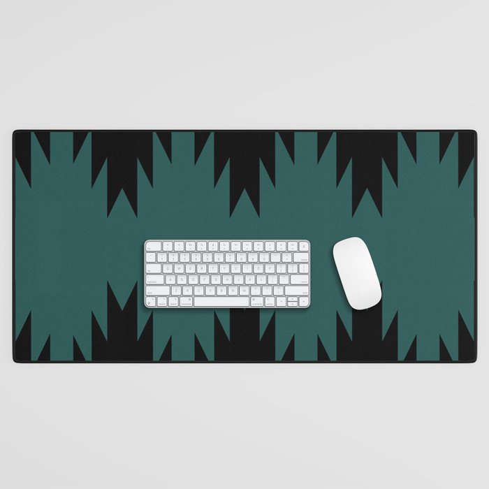 Geometric Southwestern Minimalism - Teal Green Desk Mat Gallery Image 1